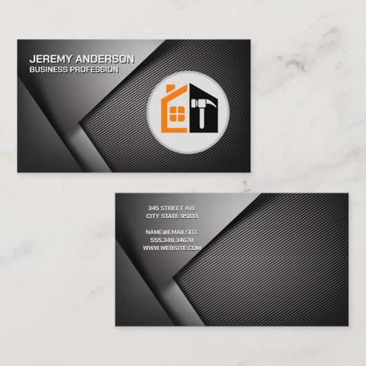 Construction Home Hammer Logo 名刺 (正面/裏面)