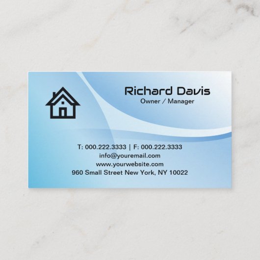 Construction House Roof Logo Blue 名刺 (裏面)
