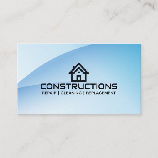 Construction House Roof Logo Blue 名刺 (正面)