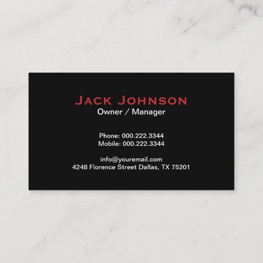 Construction House Roof Red White Black 名刺 (裏面)