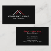 Construction House Roof Red White Black 名刺 (正面/裏面)