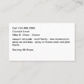 Construction Insulation Business Cards Modern  名刺 (裏面)