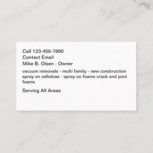 Construction Insulation Business Cards Modern  名刺 (裏面)