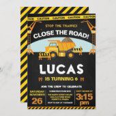 Construction Invitation for Birthday Party Zone 招待状 (正面/裏面)