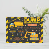 Construction Joint Birthday Invitation Siblings 招待状 (スタンド正面)