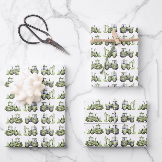 Construction Kids 1st Birthday Party ラッピングペーパーシート (正面)