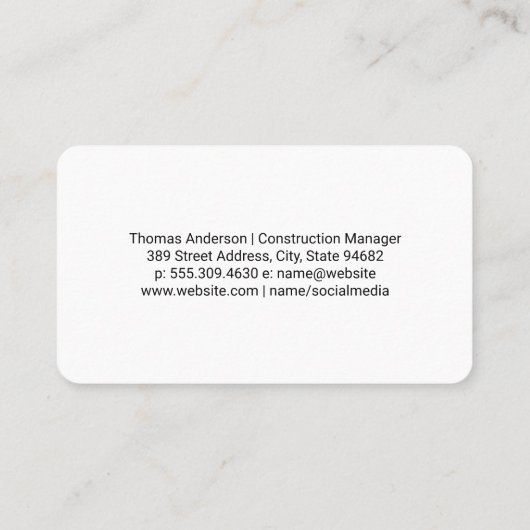 Construction Logo | Engineer | Blue Collar 名刺 (裏面)