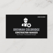 Construction Manager Minimalist Black & White Pro 名刺 (正面)