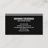 Construction Manager Modern Black & Silver 名刺 (裏面)