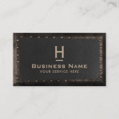 Construction Monogram Vintage Leather & Metal 名刺 (正面)