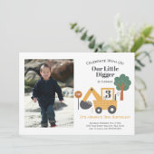 Construction Our Little Digger 3nd Birthday Party 招待状 (スタンド正面)