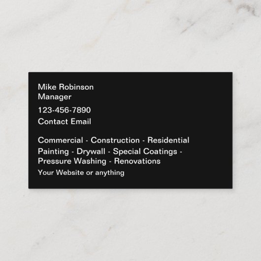 Construction Painting Professional Business Cards 名刺 (裏面)