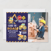 Construction Party for 3rd Birthday Boy 招待状 (正面)