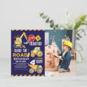 Construction Party for 4th Birthday Boy 招待状 (スタンド正面)