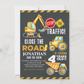 Construction Party for 4th Birthday Boy 招待状 (正面)