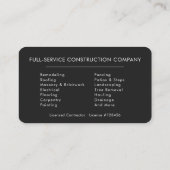 Construction Photo Contractor Black Silver  名刺 (裏面)