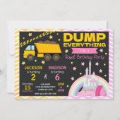 Construction & Princess Joint Birthday Invitation 招待状 (正面)