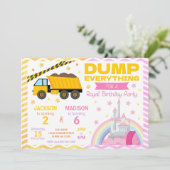 Construction & Princess Joint Birthday Invitation 招待状 (スタンド正面)