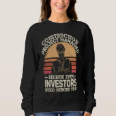 Construction Project Manager retro man Project Man スウェットシャツ (正面)