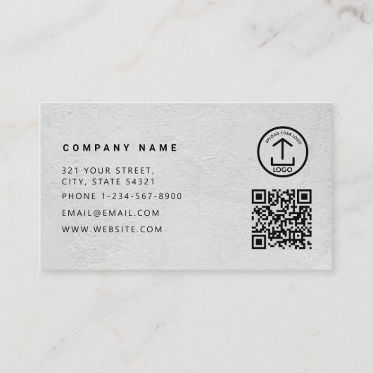 Construction QR Code Metallic Silver Concrete 名刺 (裏面)