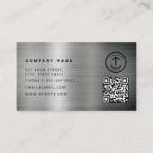 Construction QR Code Metallic Silver Metal 名刺 (裏面)