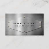 Construction QR Code Metallic Silver Metal 名刺 (正面)