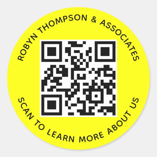 Construction QR Code Stickers Custom Company Round ラウンドシール (正面)