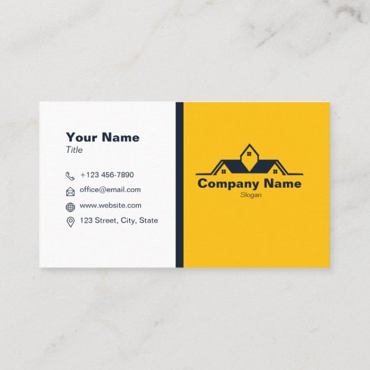 Construction Real Estate Modern Simple Minimalist 名刺 (裏面)