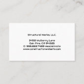 Construction Repair Tools Logo | Home Renovation 名刺 (裏面)