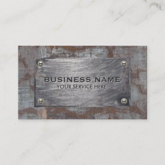 Construction Rusty Metal Plate Professional 名刺 (正面)