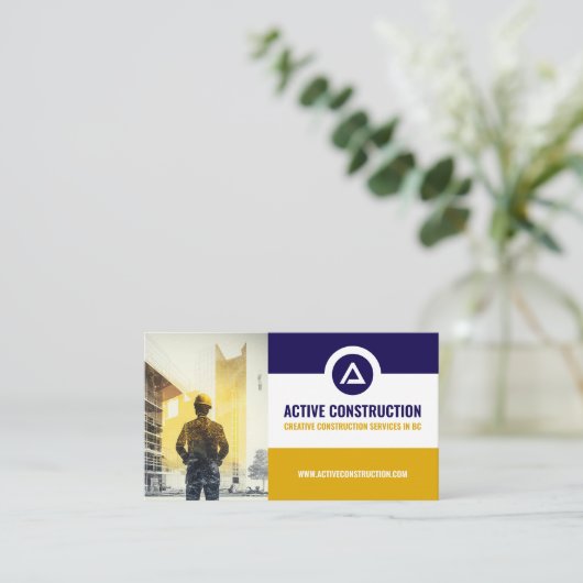 Construction Services, Contractor, Builder  名刺 (スタンド正面)