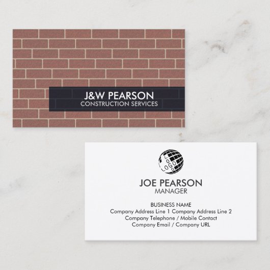 Construction Services Contractor Business Card 名刺 (正面/裏面)