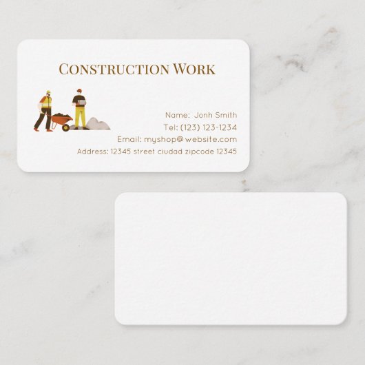 Construction  services editable   business card 名刺 (正面/裏面)