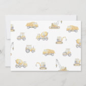 Construction Sibling Twin Brother Birthday Party 招待状 (裏面)