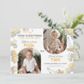 Construction Sibling Twin Dual Birthday Party 招待状 (スタンド正面)