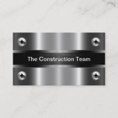 Construction Silver Metallic Tone Look 名刺 (正面)