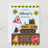 Construction Site Birthday Party 招待状 (正面)