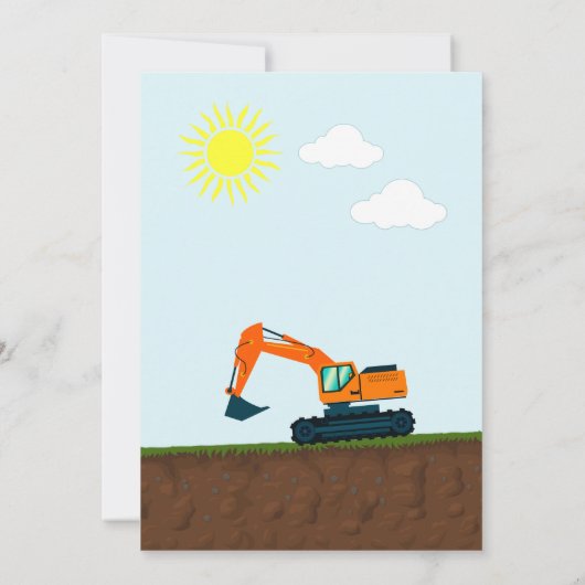 Construction Site Birthday Party 招待状 (裏面)