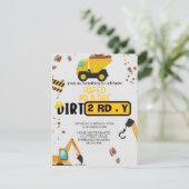 Construction Theme 3rd Birthday Invitation Dirty 3 招待状 (スタンド正面)