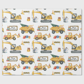 Construction Theme Christmas Wrapping Paper ラッピングペーパー