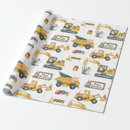 Construction Theme Christmas Wrapping Paper ラッピングペーパー