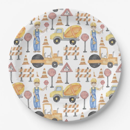 Construction Theme Party ペーパープレート (正面)