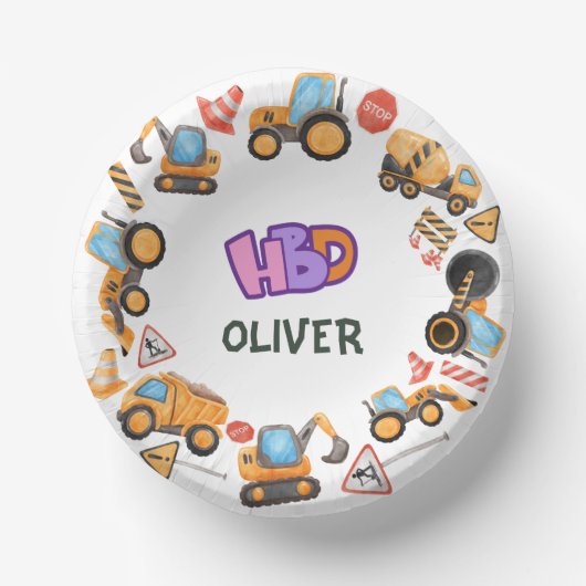 Construction Themed Birthday Party ペーパーボウル (正面)
