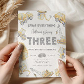 Construction THREE 3rd Birthday Party 招待状