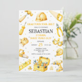 Construction Tools Birthday Invitation 招待状 (スタンド正面)