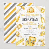 Construction Tools Birthday Invitation 招待状 (正面/裏面)