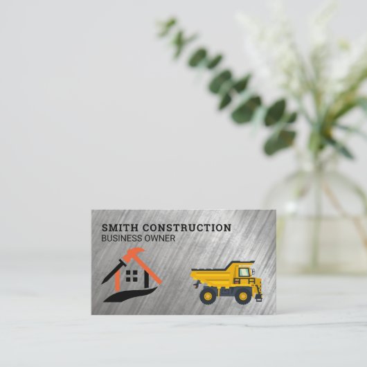 Construction Tools Bulldozer | Home Repair 名刺 (スタンド正面)