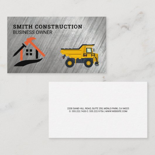 Construction Tools Bulldozer | Home Repair 名刺 (正面/裏面)