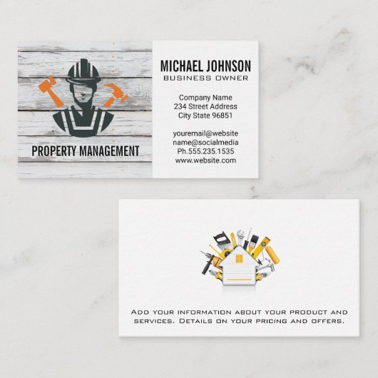 Construction Tools | General Contractor 名刺 (正面/裏面)