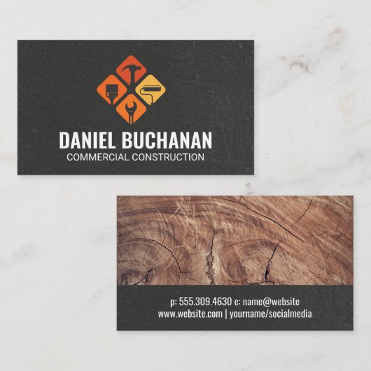 Construction Tools Icons | General Contractor 名刺 (正面/裏面)